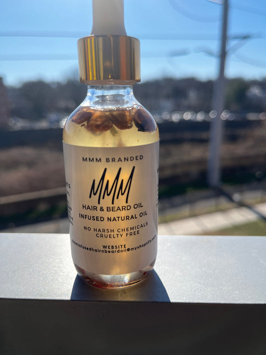 2 ounce INFUSED ALL NATURAL HAIR & BEARD OIL